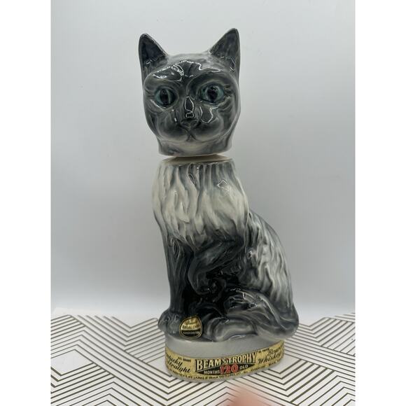 Empty Vintage 1967 Jim Beam Siamese Cat Decanter Bar Decor - Picture 1 of 5